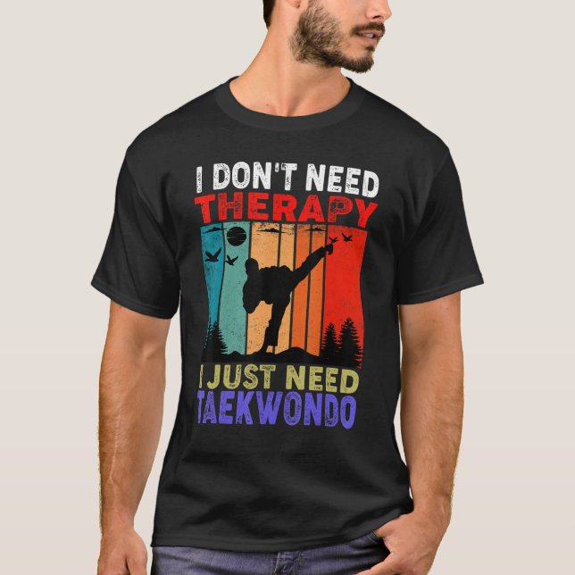 Retro Sonnenuntergang Ich brauche keine Therapie,  T-Shirt (Vorderseite)
