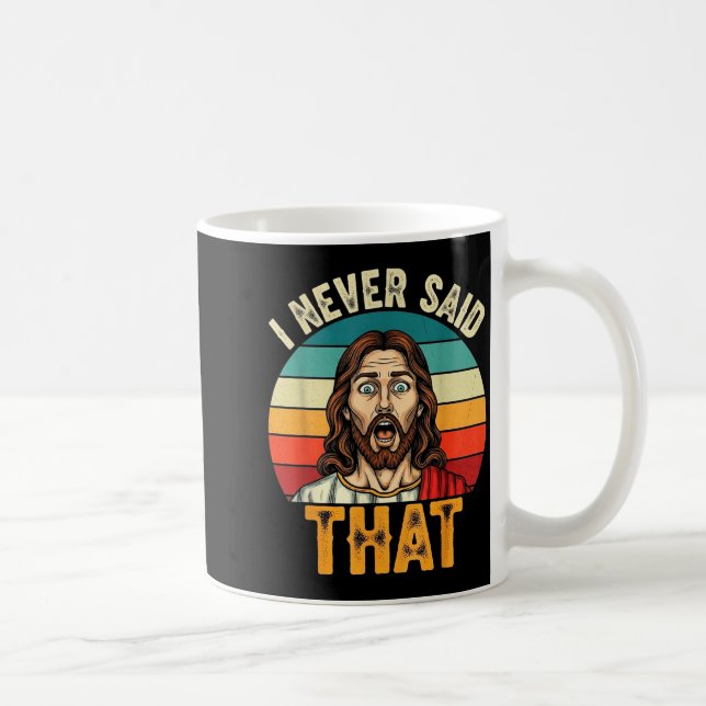 Retro Sonnenuntergang Ich habe das nicht gesagt Lu Kaffeetasse (Rechts)