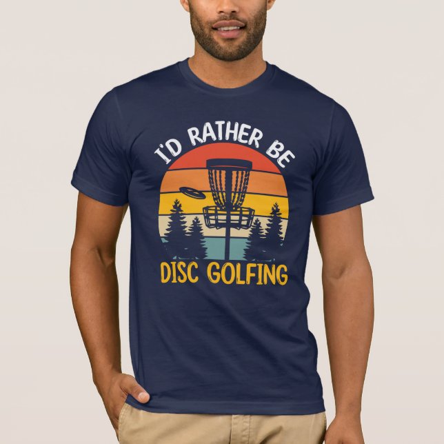 Retro-Sonnenuntergang, ich würde lieber Scheibeneg T-Shirt (Vorderseite)