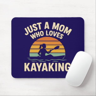 Retro-Sonnenuntergang-Kajakfahren-Mama - Vintage-O Mousepad