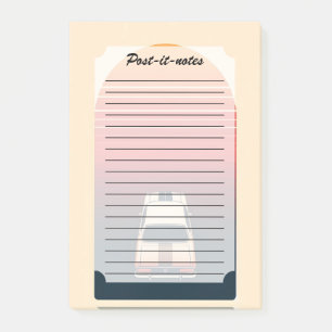 Retro Sonnenuntergang Minimalist Vintage Auto Road Post-it Klebezettel
