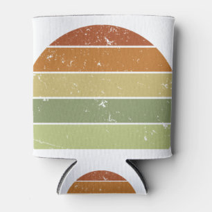 Retro-Sonnenuntergang mit Distressed-Effekt Dosenkühler