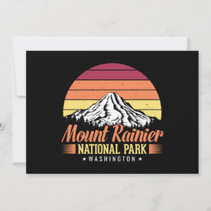 Retro-Sonnenuntergang Mount Rainier Washington Ill Karte