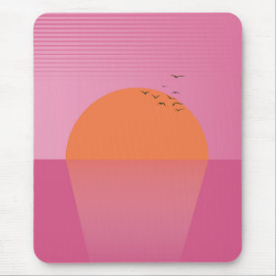 Retro Sonnenuntergang Mousepad