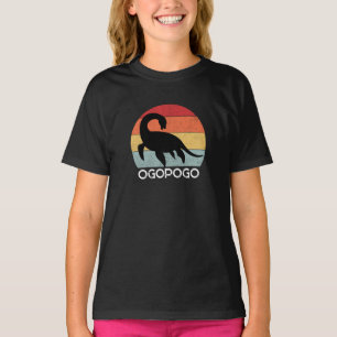 Retro-Sonnenuntergang Ogopogo, Okanagan Lake Monst T-Shirt