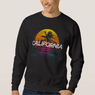 Retro Sonnenuntergang Palmen Bäume Sommerurlaub Vi Sweatshirt