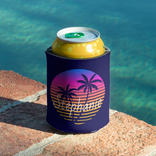Retro-Sonnenuntergang Personalisiert Dosenkühler (In Situ Pool)