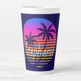 Retro-Sonnenuntergang Personalisiert Milchtasse