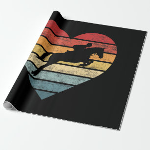 Retro-Sonnenuntergang Pferdeliebhaber Reiter Reits Geschenkpapier