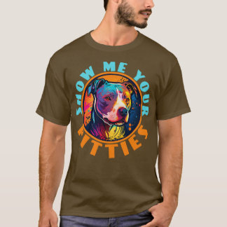 Retro Sonnenuntergang Pit Bull 2 T-Shirt