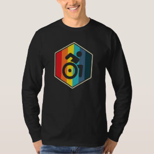 Retro-Sonnenuntergang Rollstuhlfahrer T-Shirt