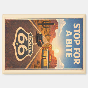 Retro-Sonnenuntergang Route 66 Diner Kunstmalerei Magnet