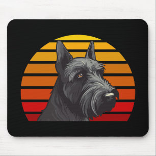 Retro-Sonnenuntergang-Schnauzer Mousepad