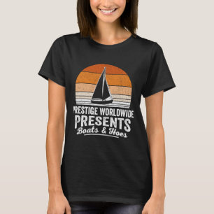Retro-Sonnenuntergang-Segelboot lustige Bootsfahrt T-Shirt