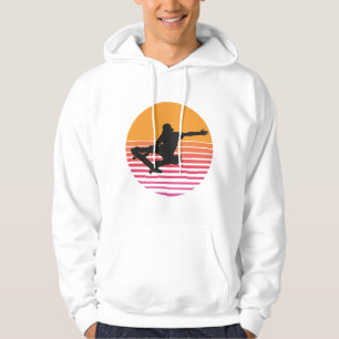 Retro-Sonnenuntergang-Skateboarder  Hoodie