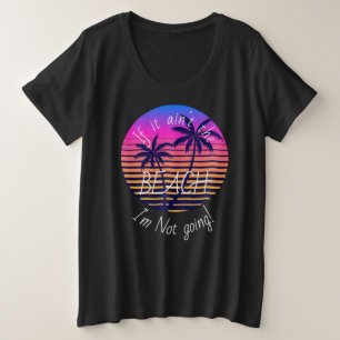 Retro-Sonnenuntergang Strand Plus Size T-Shirt