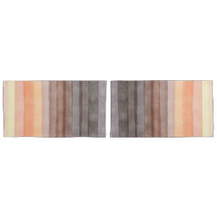 Retro-Sonnenuntergang Streifen boho orange-braune Kissenbezug