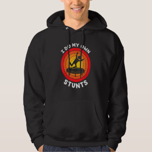 Retro Sonnenuntergang Trampolin Ich tue meine eige Hoodie