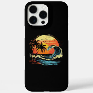 Retro-Sonnenuntergang Tropischer Vintage-Strand Pa iPhone 16 Pro Max Hülle