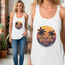 Retro-Sonnenuntergangs-Beats Nur Palmen Vintage