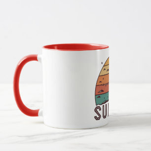 Retro-Sonnenuntergangs-Horizont-Grafik-Tasse Tasse