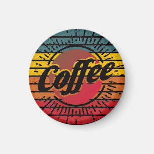Retro-Sonnenuntergangs-Kaffee  Magnet