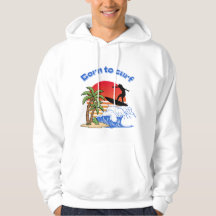 Retro-Sonnenuntergangs-Surfer, geboren um zu surfe