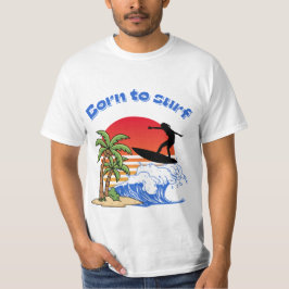 Retro-Sonnenuntergangs-Surfer, geboren um zu surfe T-Shirt