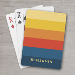 Retro-Sonnenuntergangsstreifen mit einfachem Sans  Spielkarten<br><div class="desc">Rugby Stripes - Ein gepflegtes Muster mit fetten Streifen und einem Namen. Wenn Ihre Kunst noch angepasst werden muss,  klicken Sie auf die Schaltfläche Diese anpassen. Das bringt Sie zu einem Designbereich,  wo Sie Dinge bewegen und sogar Farben ändern können!</div>