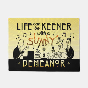 Retro sonniges Verhalten des Kunst-Deko-20s Fußmatte