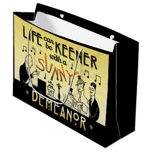 Retro sonniges Verhalten des Kunst-Deko-20s Große Geschenktüte