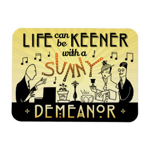 Retro sonniges Verhalten des Kunst-Deko-20s Magnet