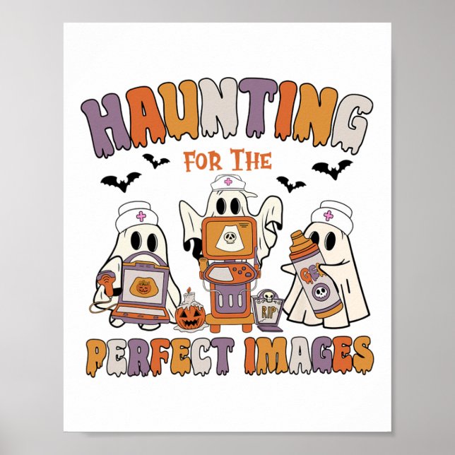 Retro Sonographin Ultrasound Tech Halloween Vascul Poster (Vorne)