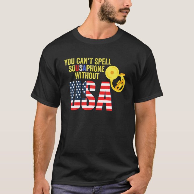 Retro Sousaphone Music Brass Band USA T-Shirt (Vorderseite)