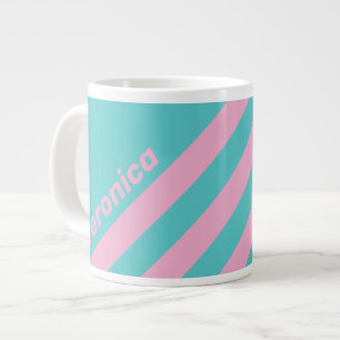 Retro-South-Beach-Streifen mit Namen Jumbo-Tasse