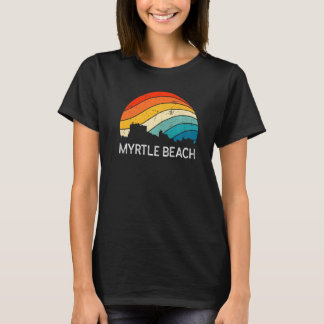 Retro South Carolina City Myrtle Beach Skyline Vin T-Shirt