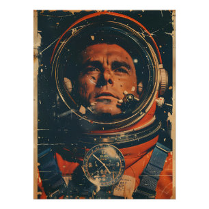 Retro Space Adventurer Art Poster