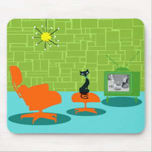 Retro Space Age Kitty-Mauspad Mousepad