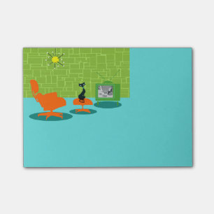 Retro Space Age Kitty Post-It Notizen