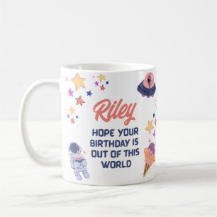 Retro Space als Geburtstag individuell anpassbar Kaffeetasse
