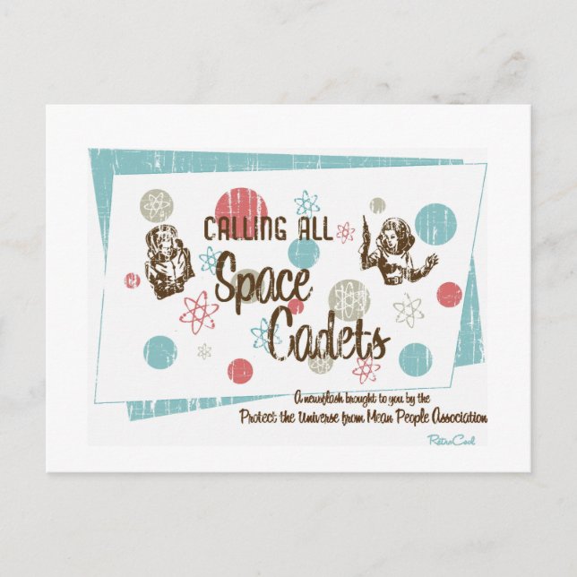 Retro-'Space Cadets'-Postkarte Postkarte (Vorderseite)