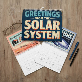 Retro Space Calendar - Grüße von den Planeten Kalender