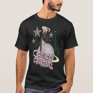 Retro Space Cowgirl Planet Astronaut Kosmischer We T-Shirt