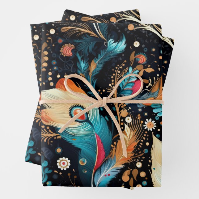 Retro Space Exploration Galaxy Geschenkpapier Set (Beispiel)