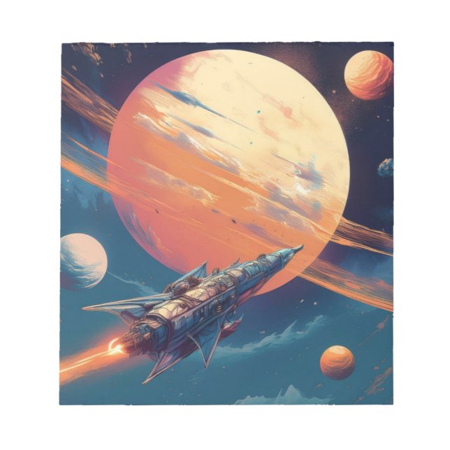 Retro Space Exploration Poster Notizblock (Vorderseite)