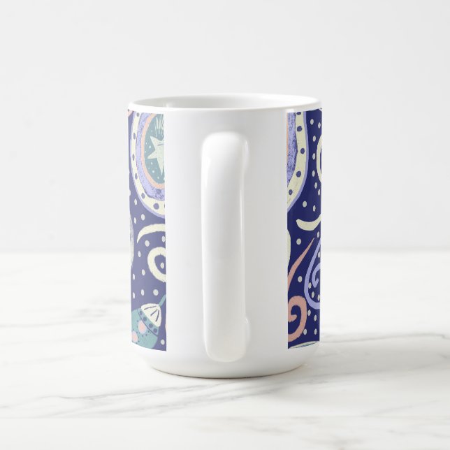Retro Space Galaxy Design Kaffeetasse (Henkel)