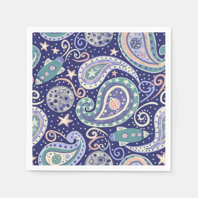 Retro Space Galaxy Design Serviette (Vorderseite)