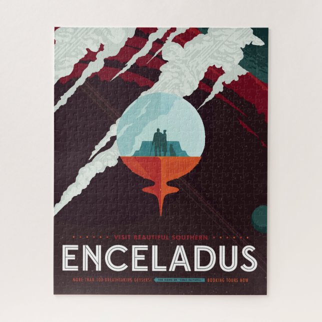 Retro Space Poster Cassini Mission to Saturn (Vertikal)