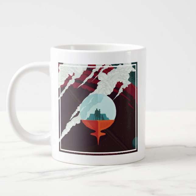 Retro Space Poster Cassini Mission to Saturn Jumbo-Tasse (Links)