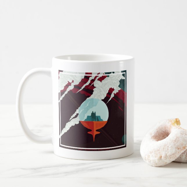 Retro Space Poster Cassini Mission to Saturn Kaffeetasse (Mit Donut)